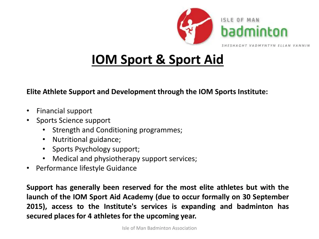 iom sport sport aid