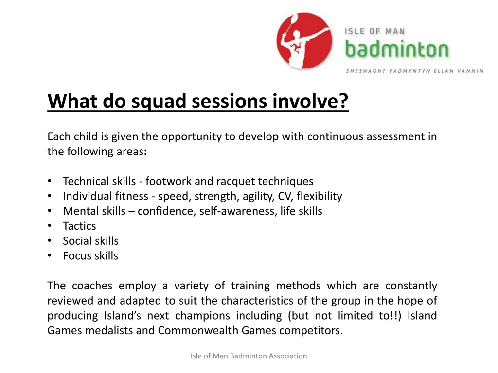 what do squad sessions involve