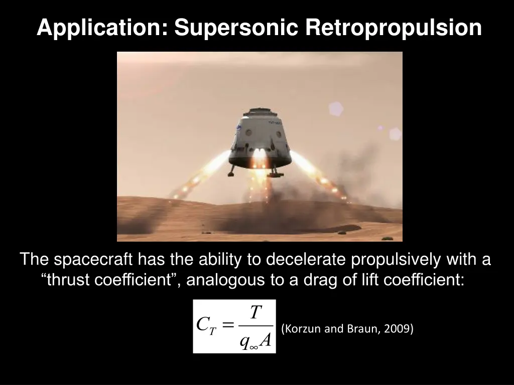 application supersonic retropropulsion