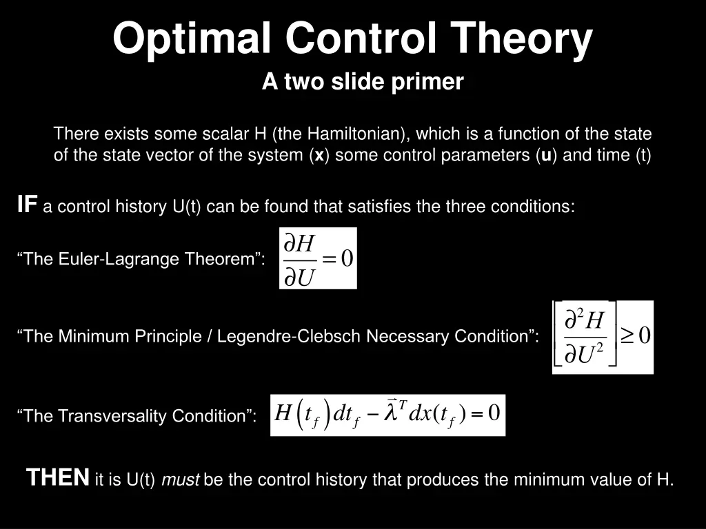 optimal control theory a two slide primer