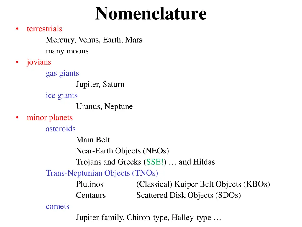 nomenclature