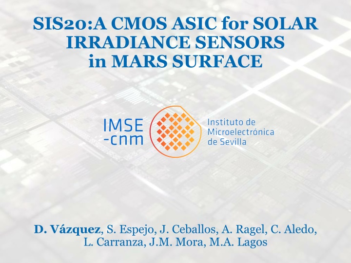 sis20 a cmos asic for solar irradiance sensors