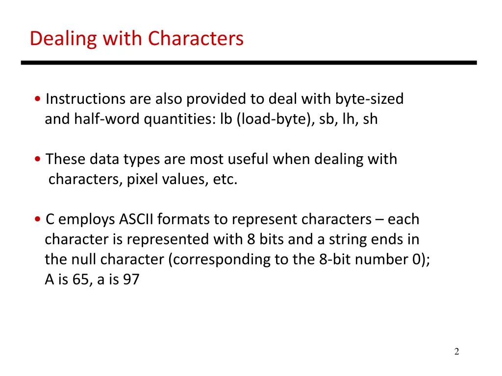 dealing with characters
