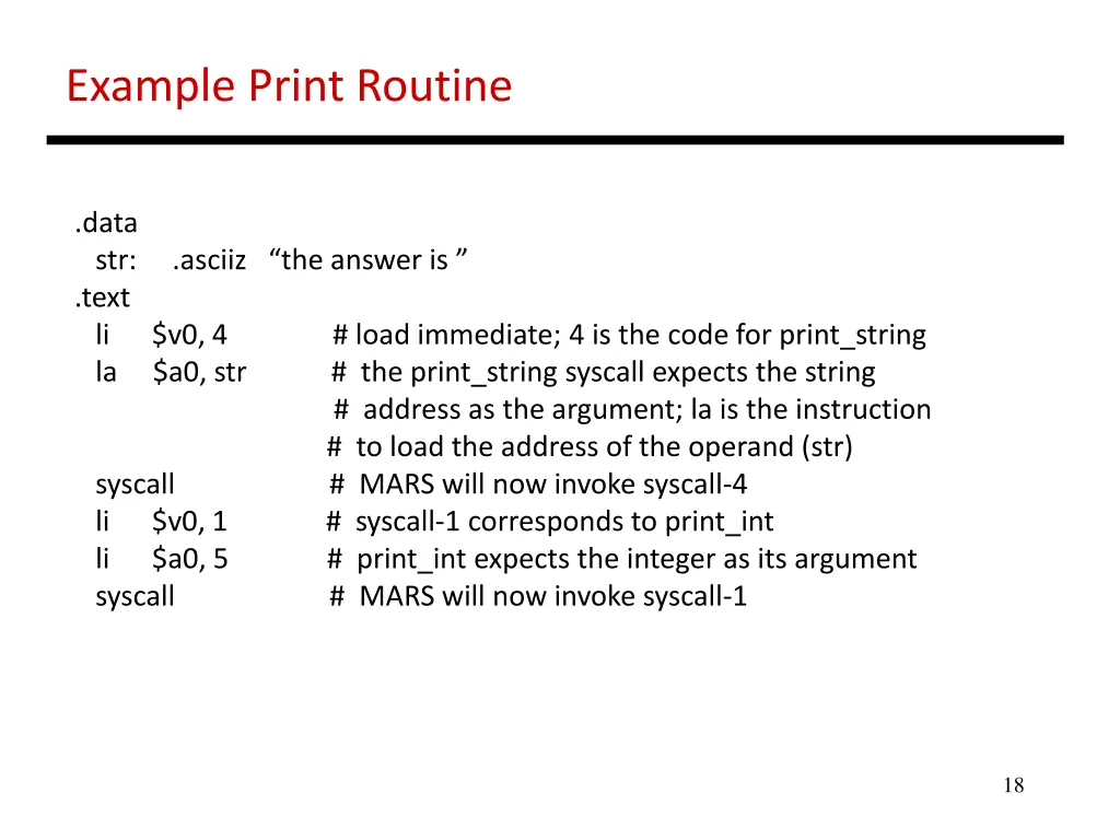 example print routine