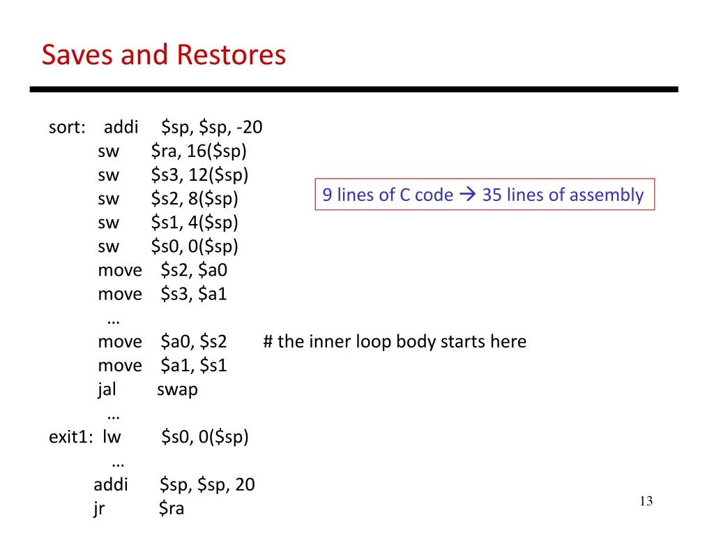 saves and restores 1