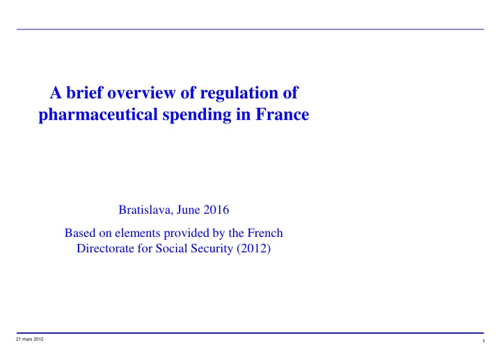 a brief overview of regulation of pharmaceutical