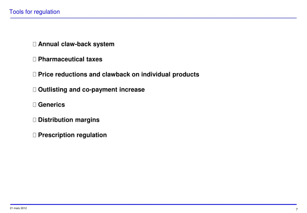 tools for regulation