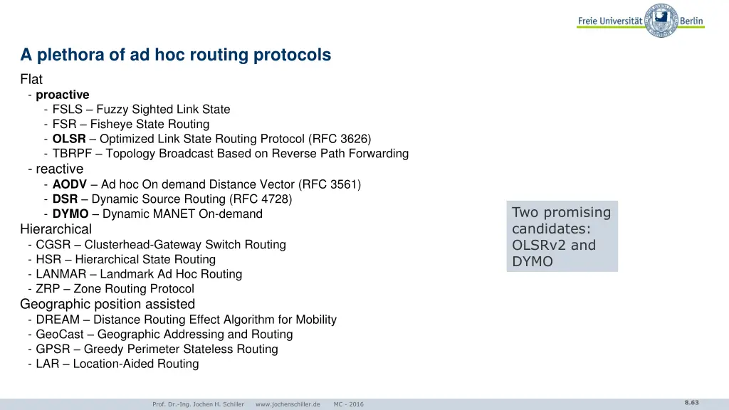 a plethora of ad hoc routing protocols flat