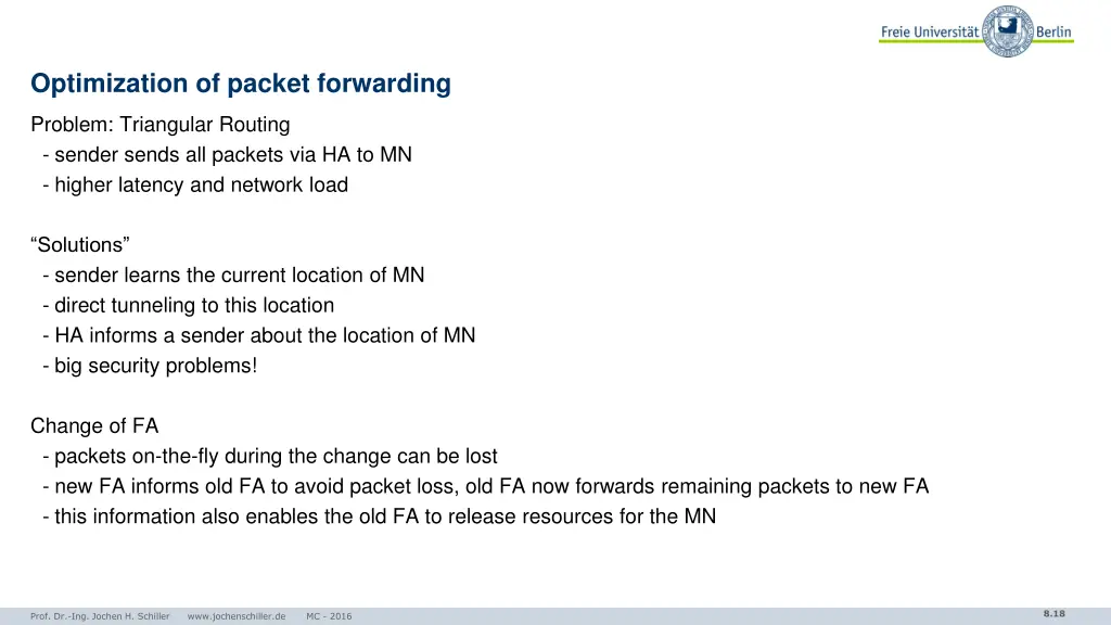 optimization of packet forwarding