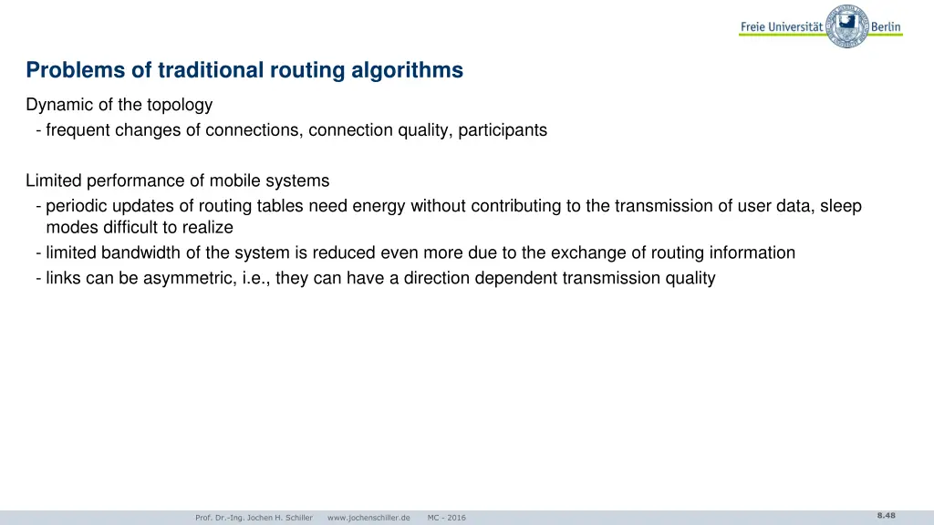 problems of traditional routing algorithms
