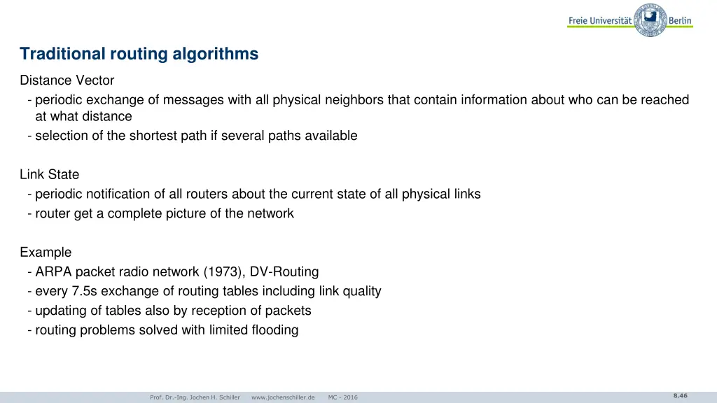 traditional routing algorithms