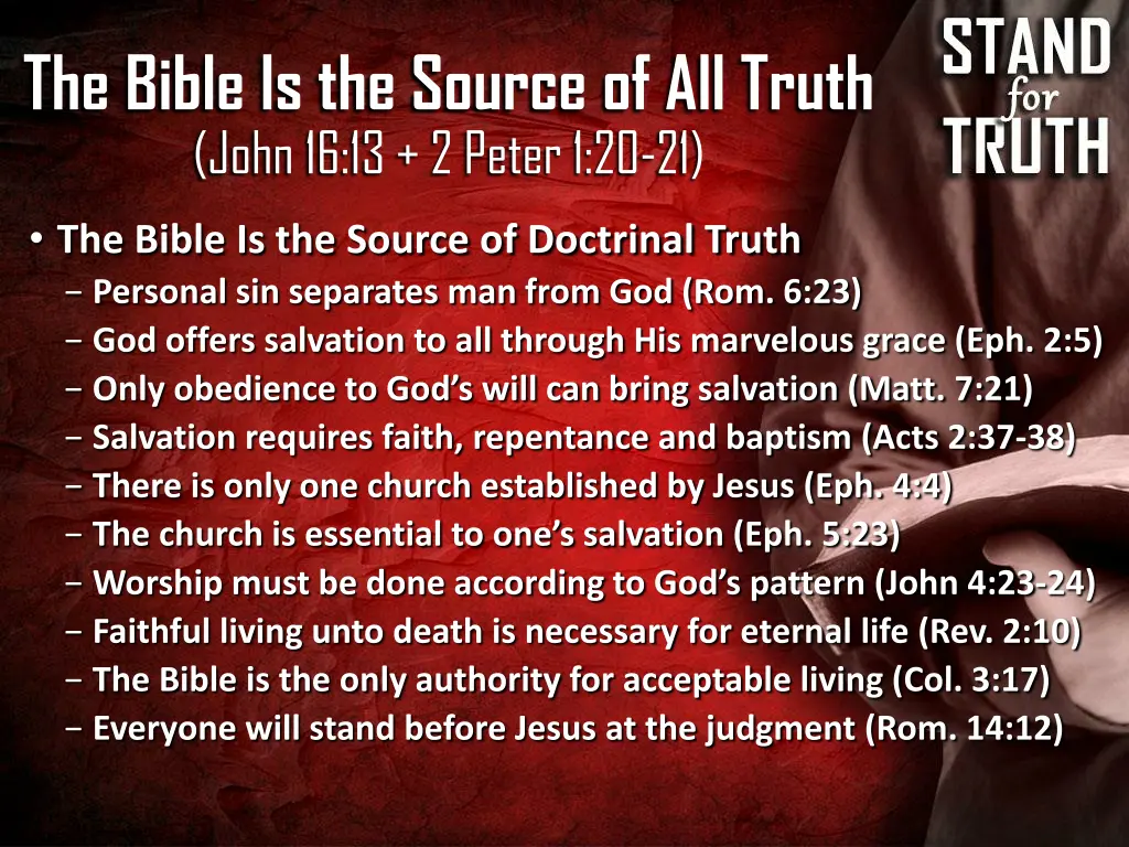 the bible is the source of all truth john 1