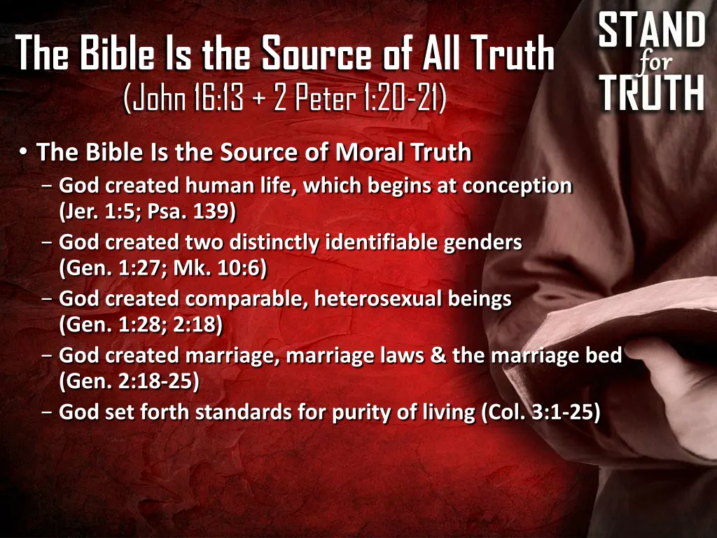 the bible is the source of all truth john 2