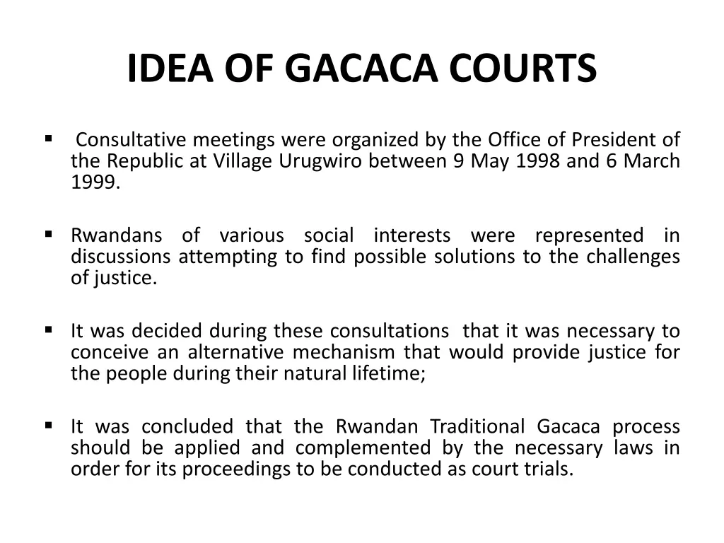 idea of gacaca courts
