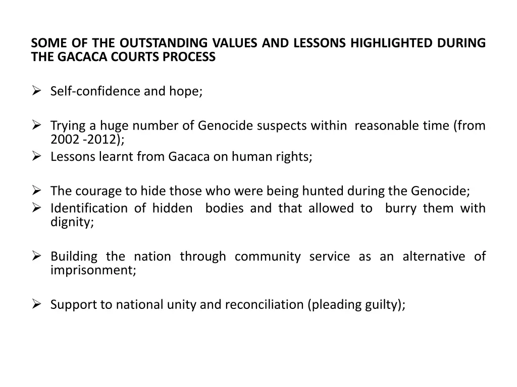 some of the outstanding values and lessons