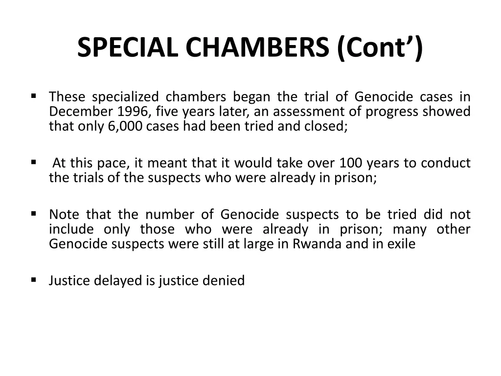 special chambers cont