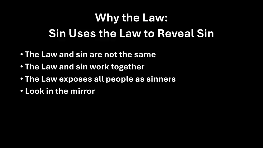 why the law