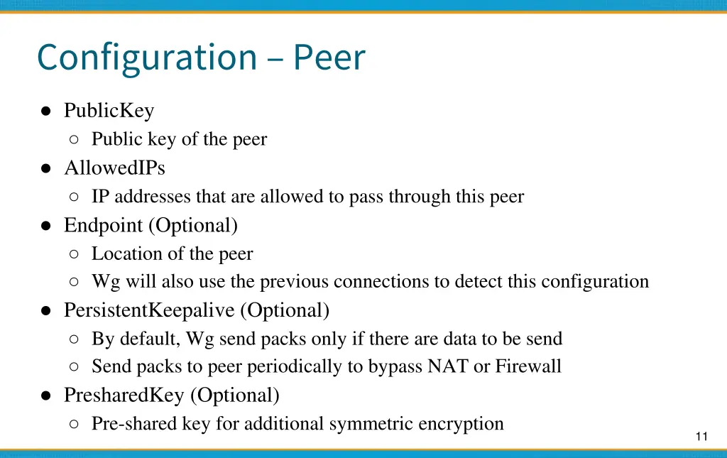 configuration peer