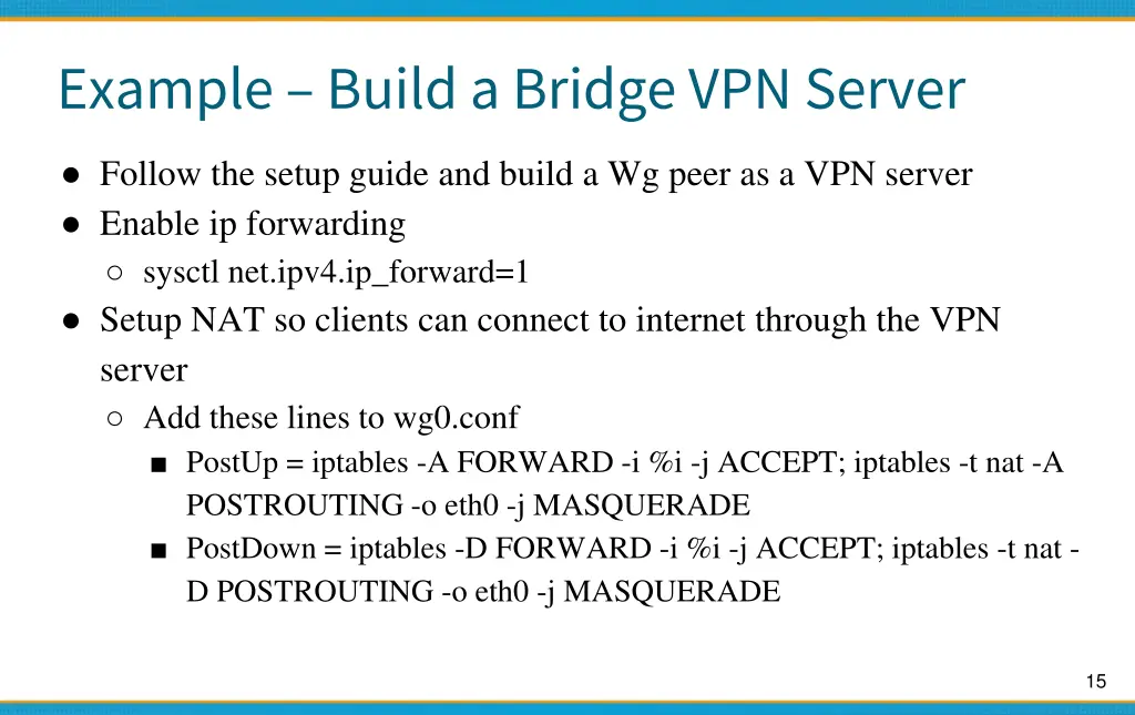 example build a bridge vpn server