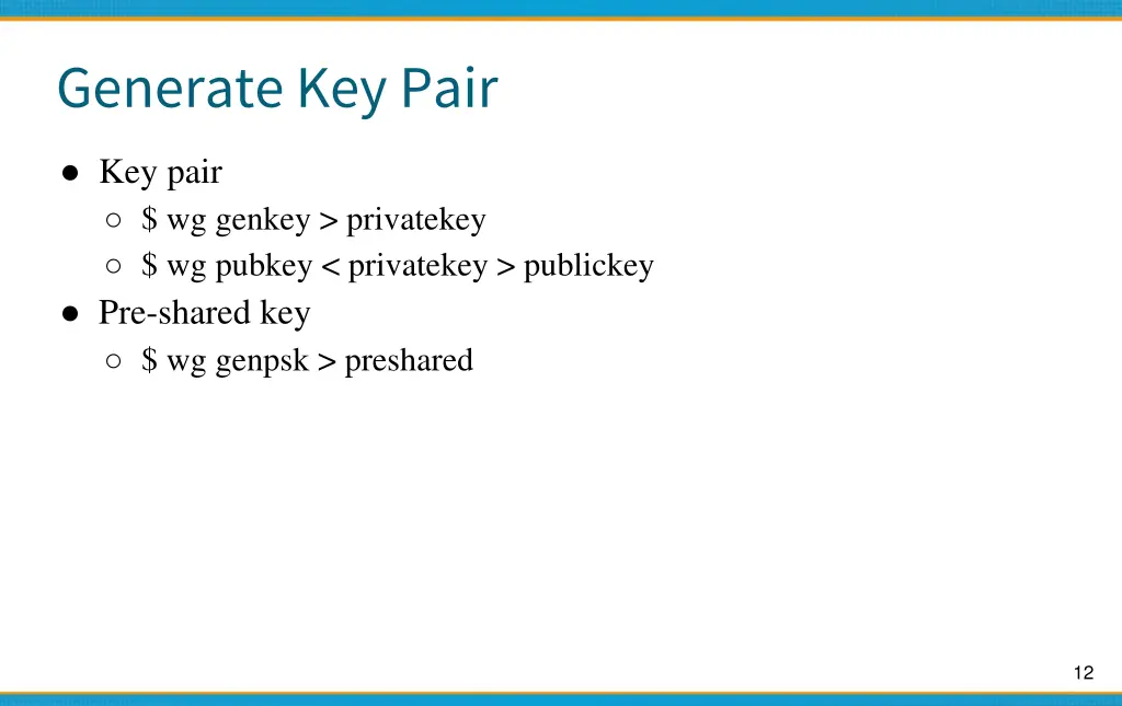 generate key pair