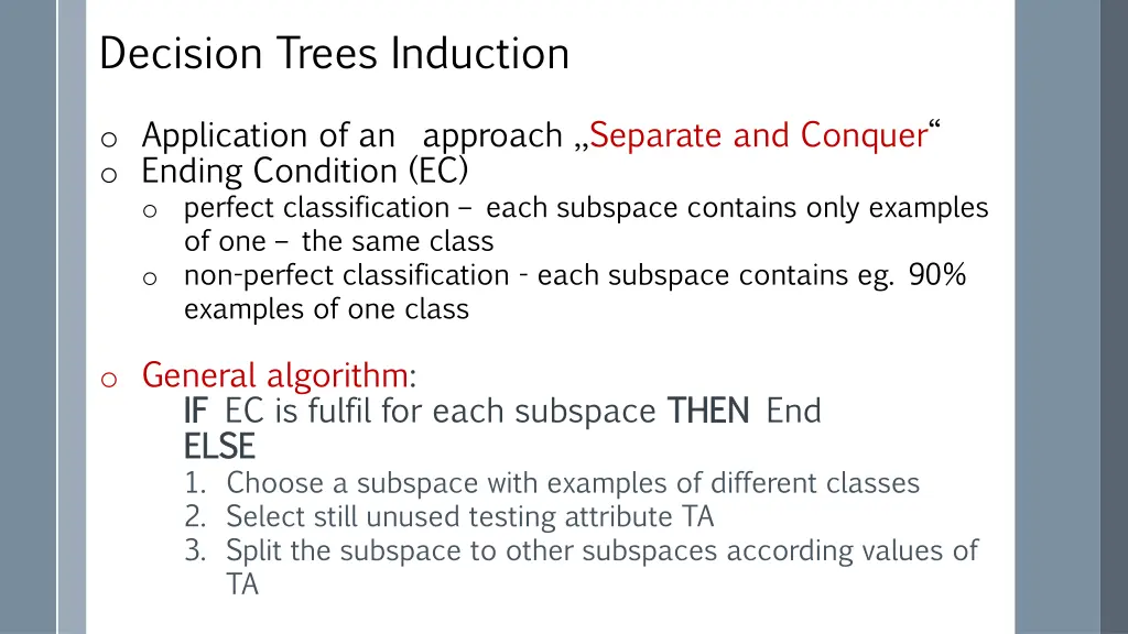 decision trees induction