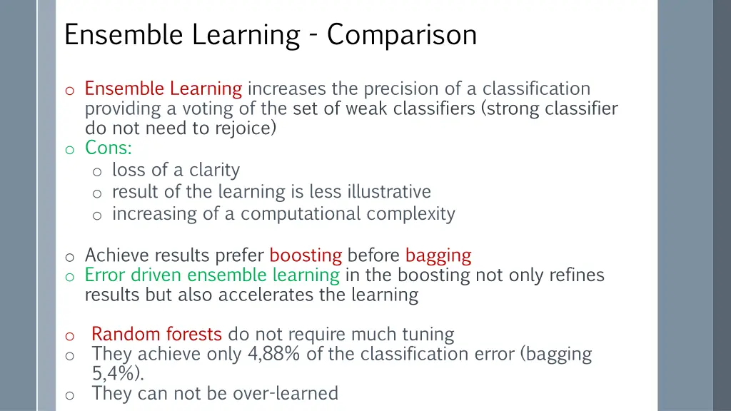 ensemble learning comparison