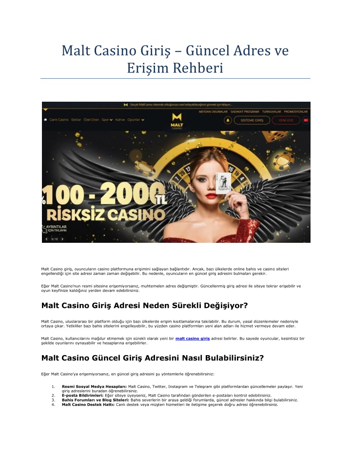 malt casino giri g ncel adres ve eri im rehberi