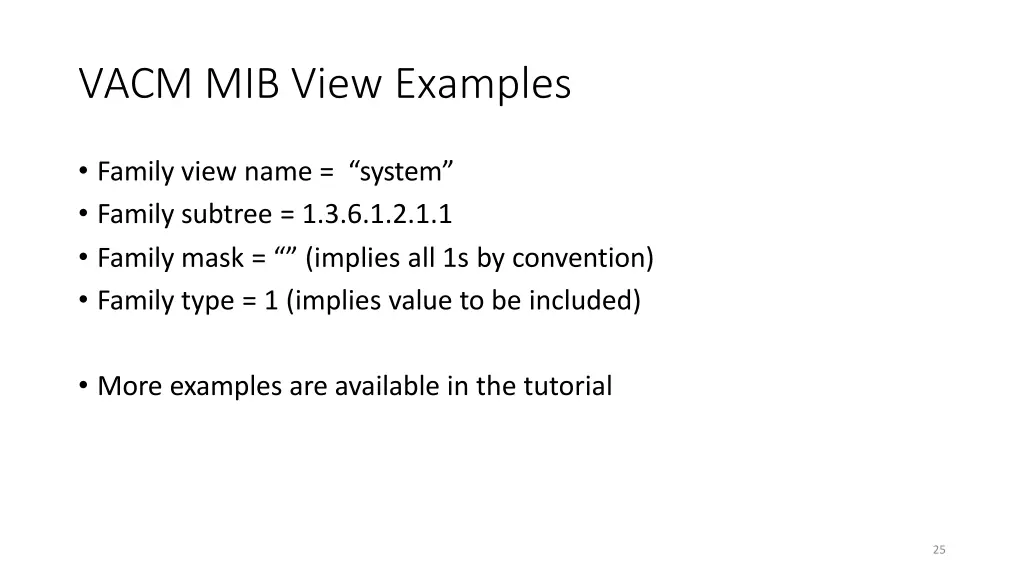 vacm mib view examples