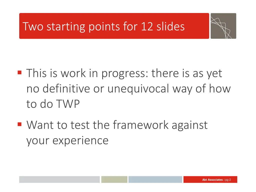 two starting points for 12 slides