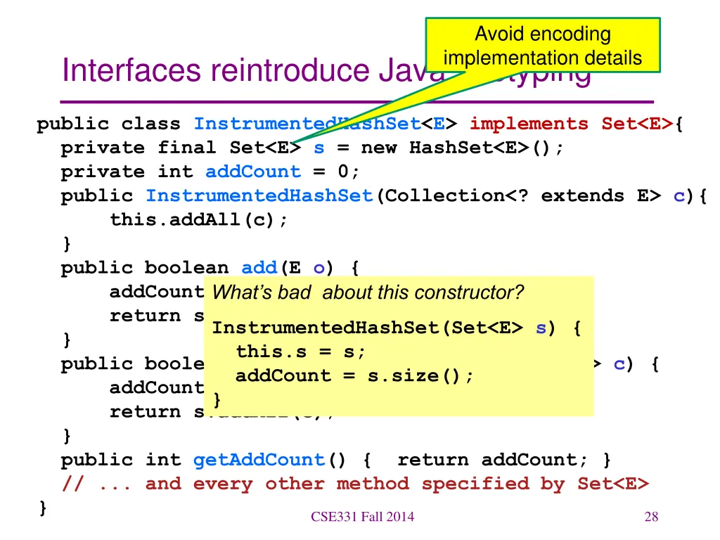 avoid encoding implementation details