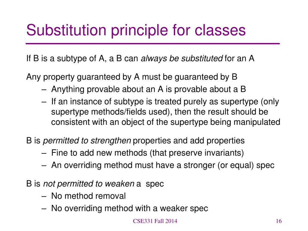 substitution principle for classes