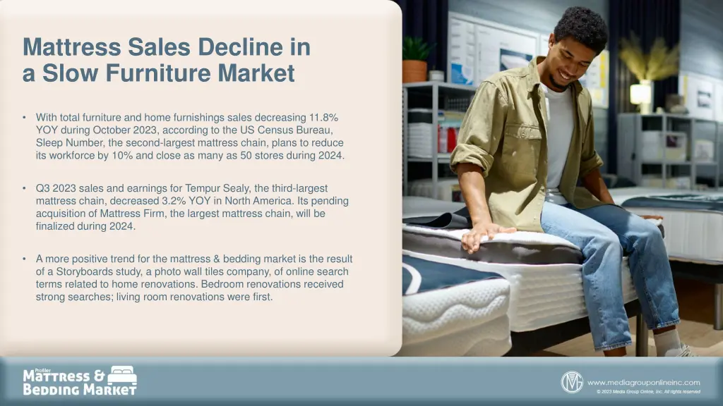 mattress sales decline in a slow furniture market
