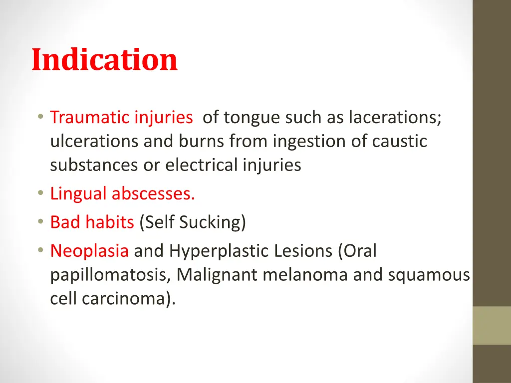 indication