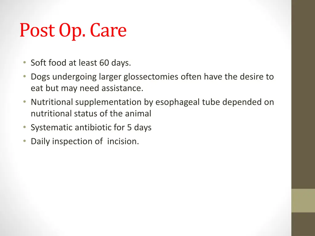post op care