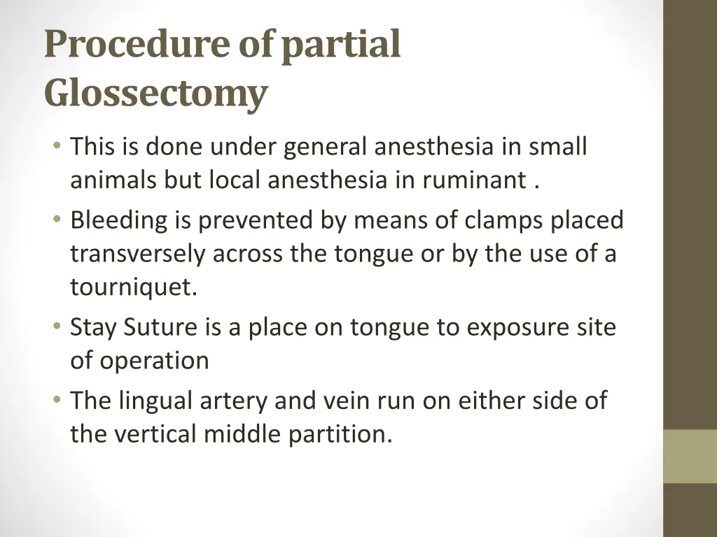 procedure of partial glossectomy