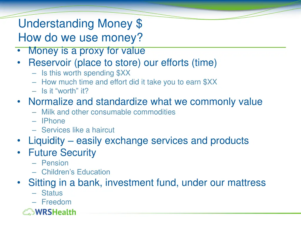 understanding money how do we use money