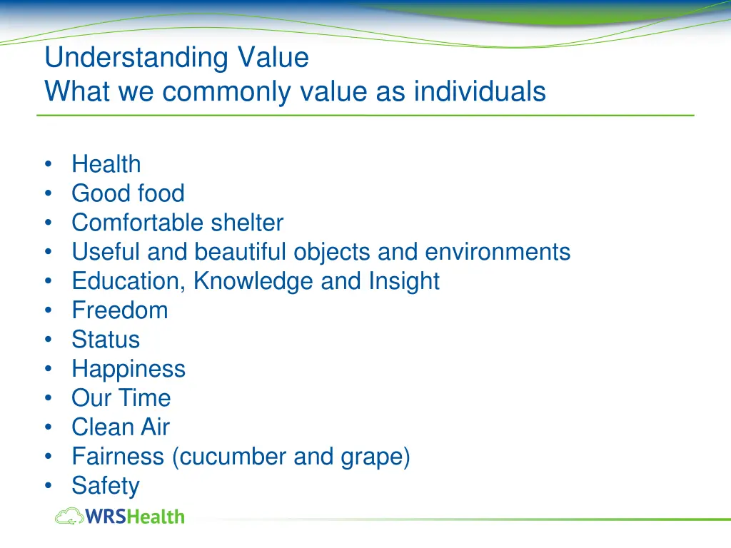 understanding value what we commonly value