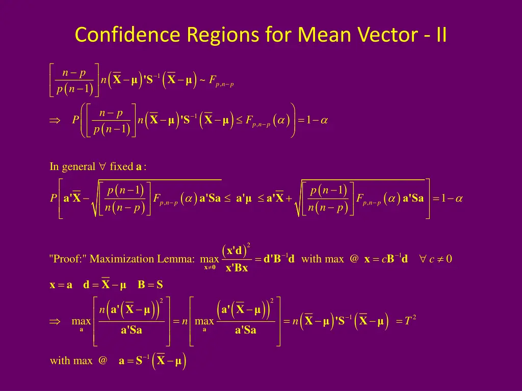 confidence regions for mean vector ii
