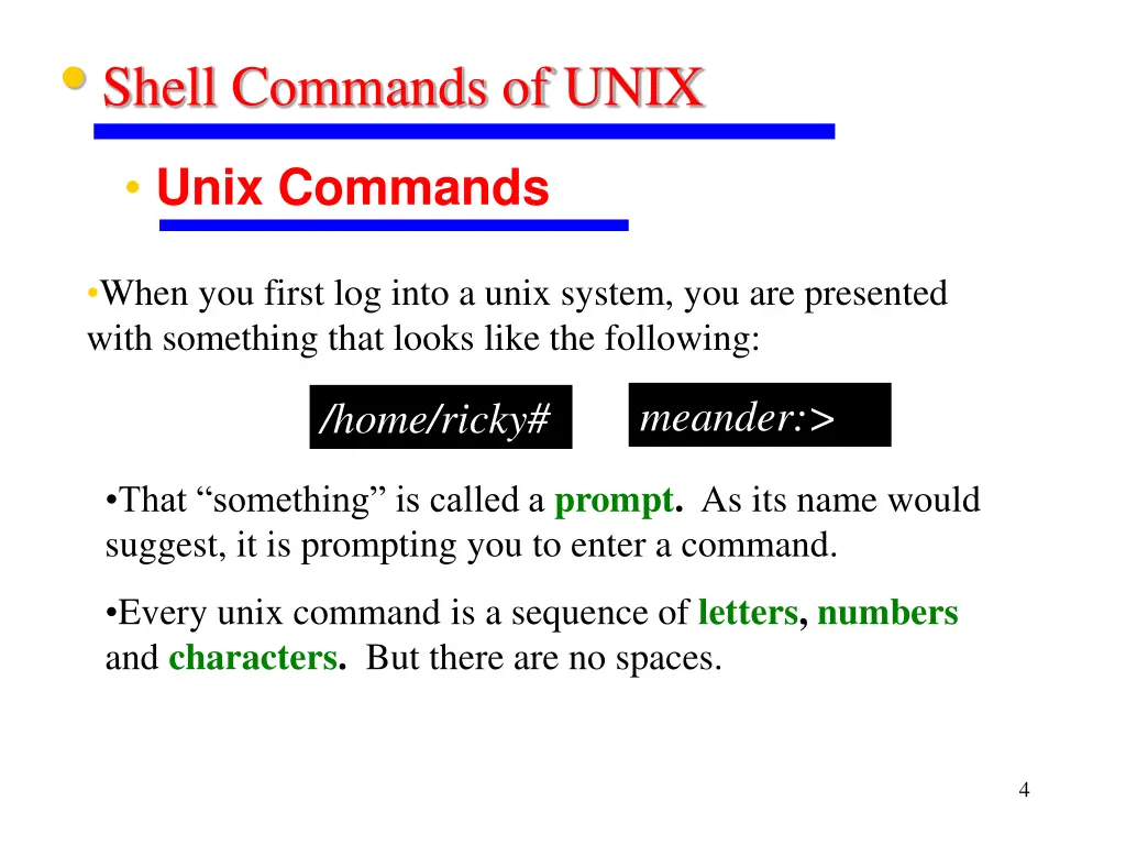 shell commands of unix