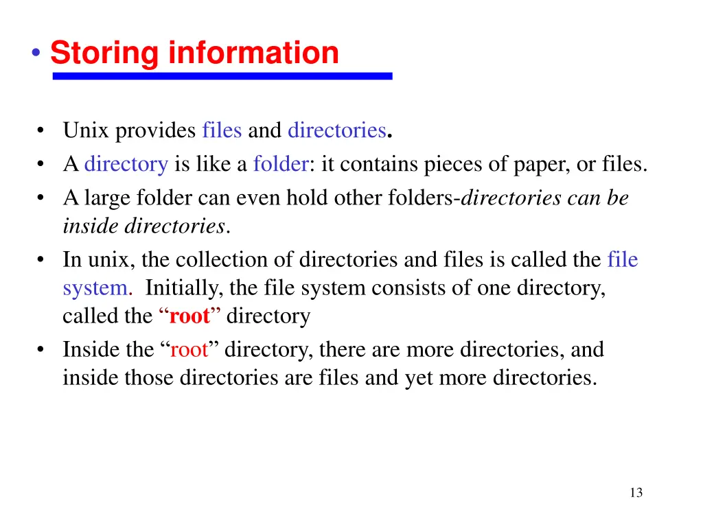 storing information