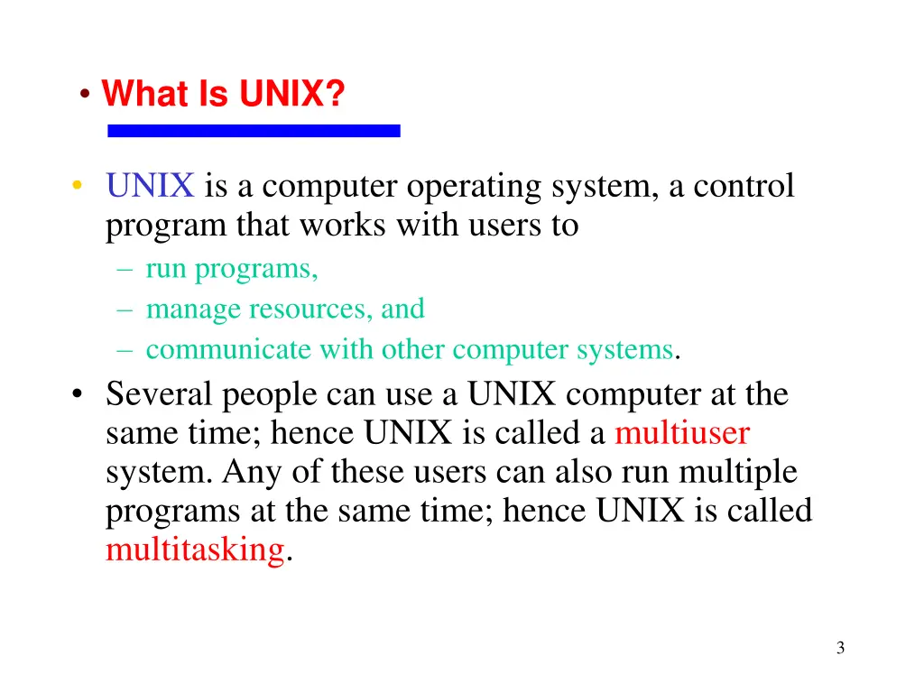 what is unix