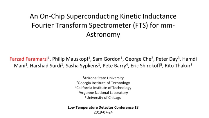 an on chip superconducting kinetic inductance