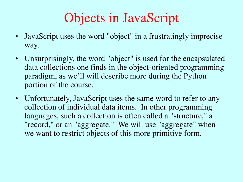 objects in javascript 1