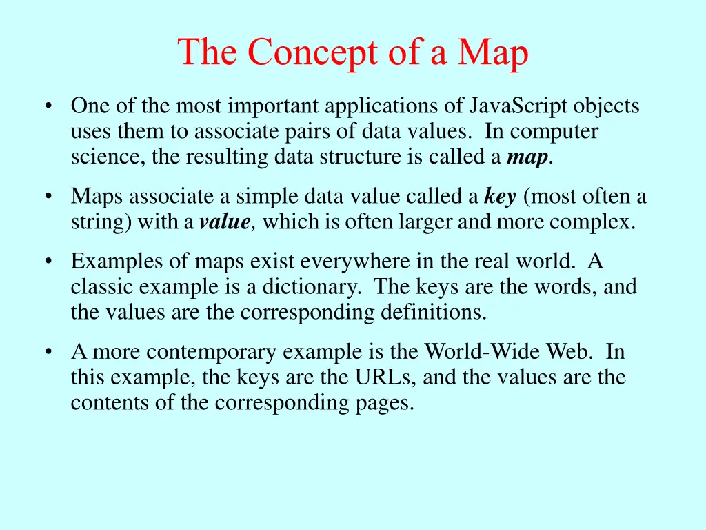 the concept of a map