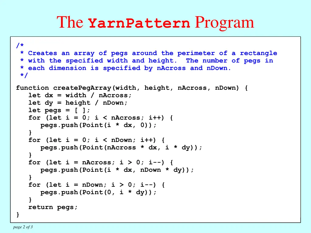 the yarnpattern program 1