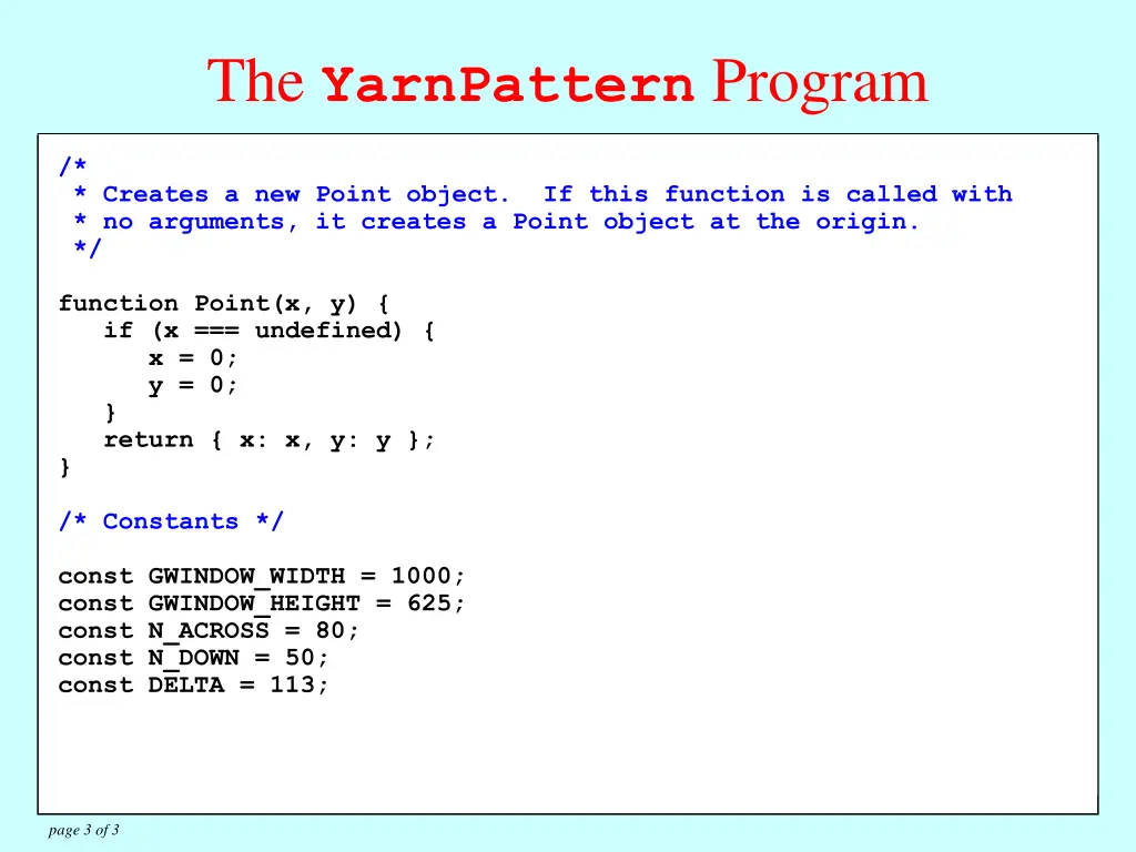 the yarnpattern program 2