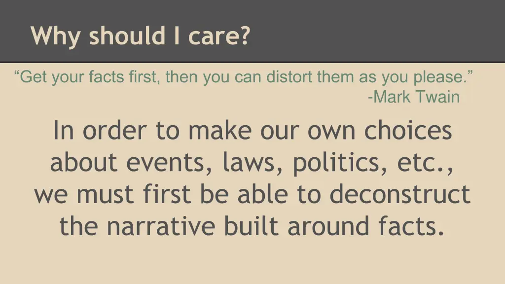 why should i care