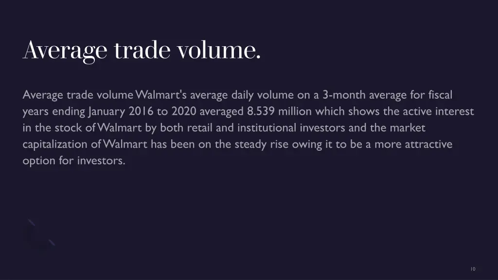 average trade volume