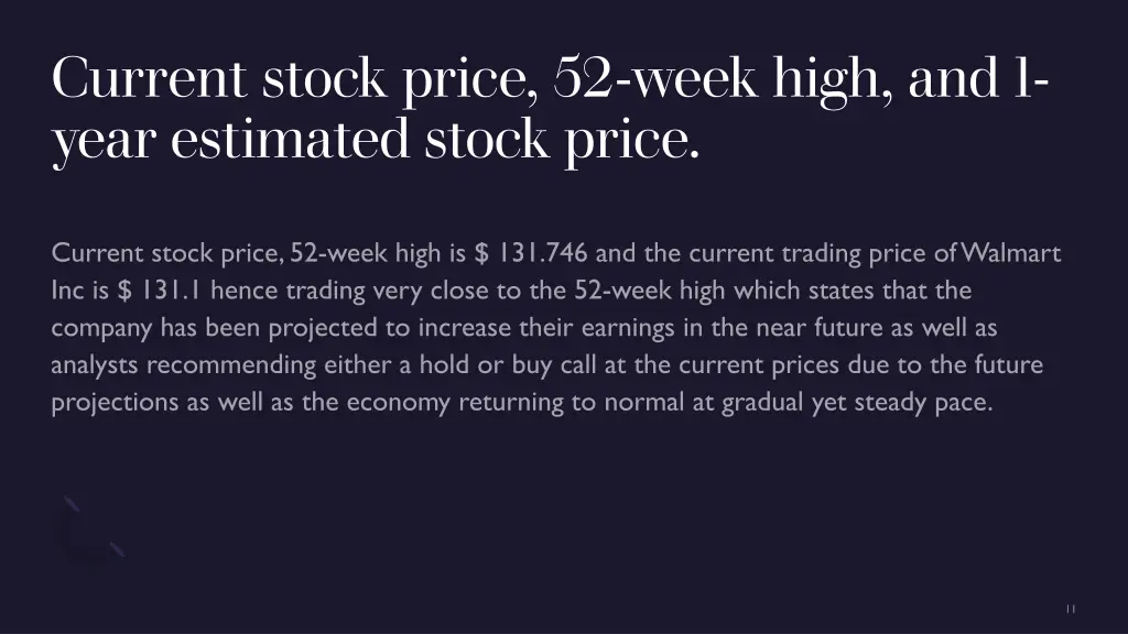 current stock price 52 week high and 1 year