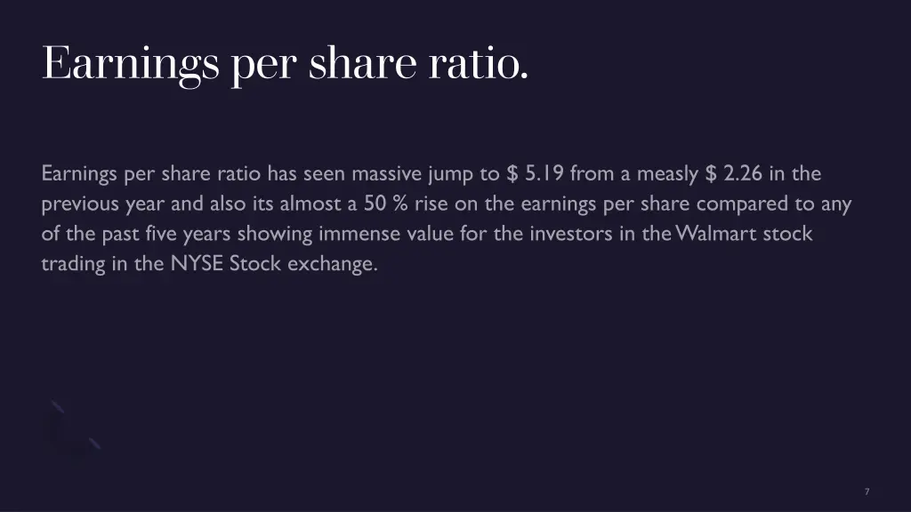 earnings per share ratio